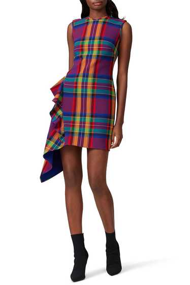 Shoshanna Plaid Maura Ruffle Dress