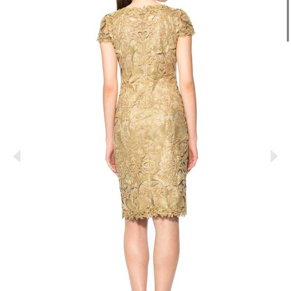 Tadashi Shoji gold lace dress size 6 - image 2