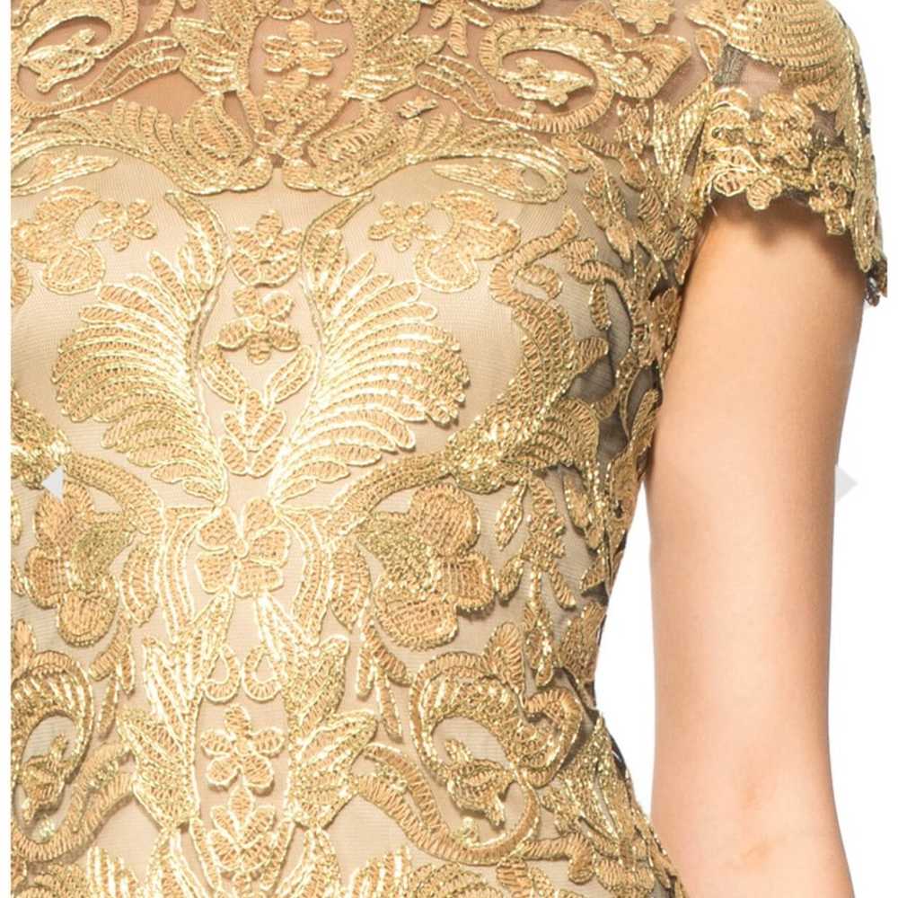 Tadashi Shoji gold lace dress size 6 - image 3