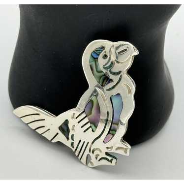 Vintage 925 Sterling Silver Mexico Abalone Inlay … - image 1