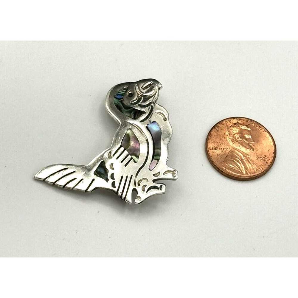 Vintage 925 Sterling Silver Mexico Abalone Inlay … - image 7