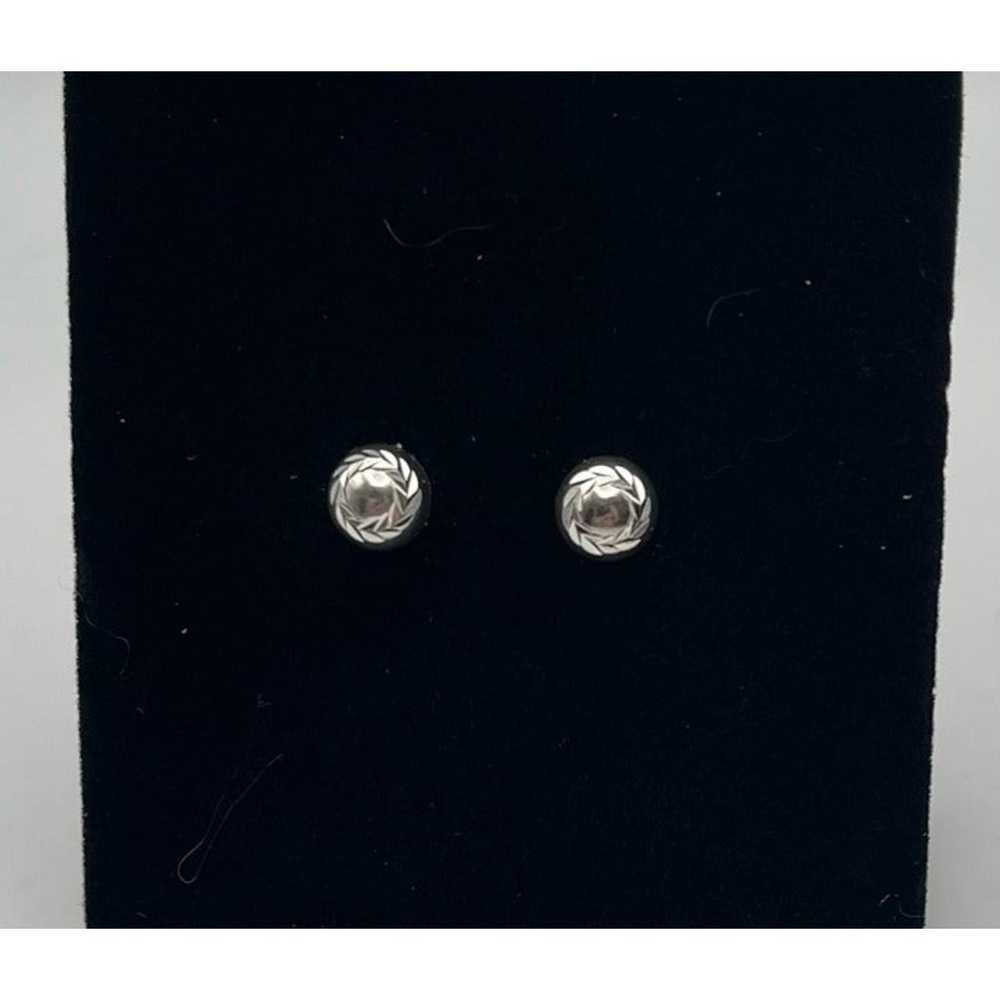 Sterling Silver Button Stud Earrings - image 1