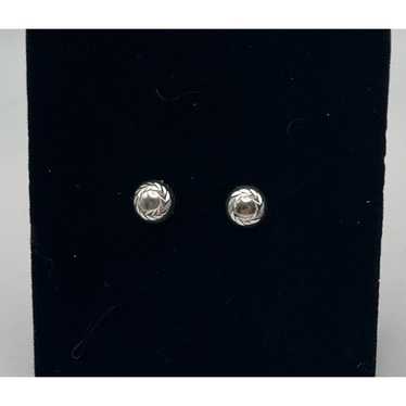 Sterling Silver Button Stud Earrings - image 1