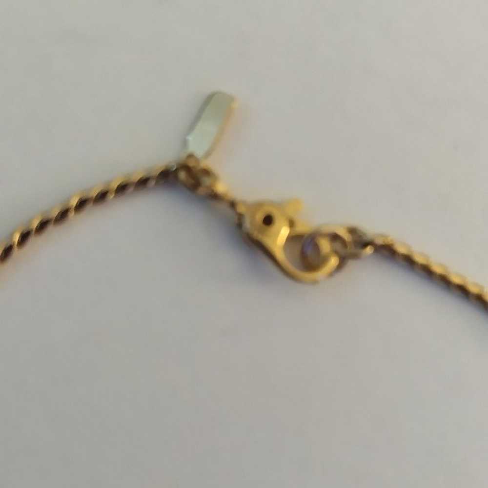 Vtg Monet Signed Gold Tone Necklace w Pendant Abs… - image 8