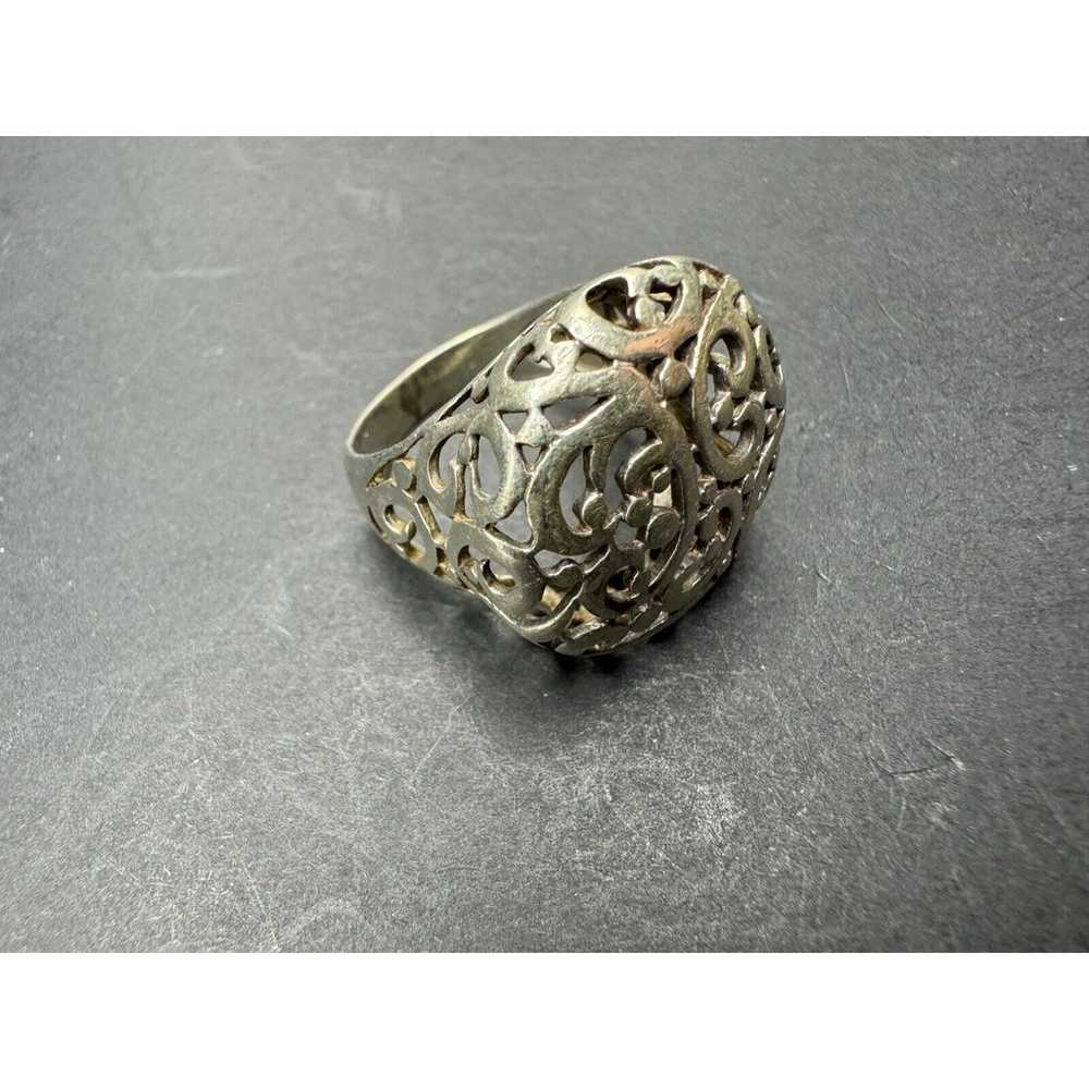 Vintage 925 Sterling Silver Filigree Swirl Dome B… - image 2