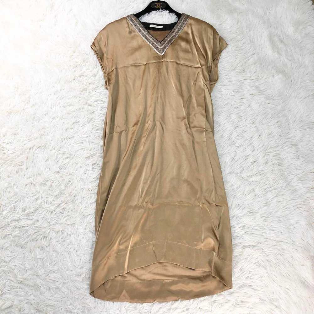 Great quality! ballsey dress 100% silk beige size… - image 1