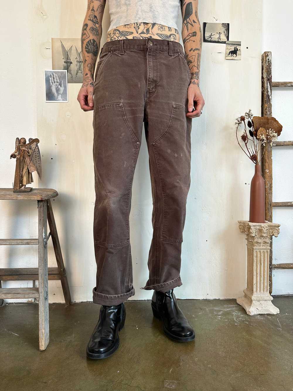 Sunfaded Brown Carhartt Double Knees (32/31) - image 1