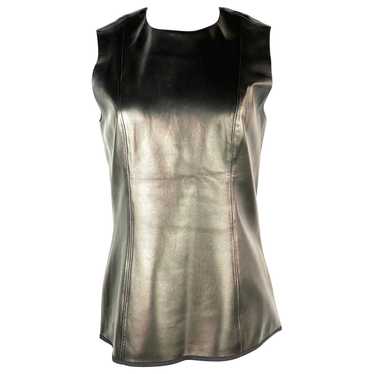 THE ROW Black Lambskin Leather Sleeveless Top Siz… - image 1