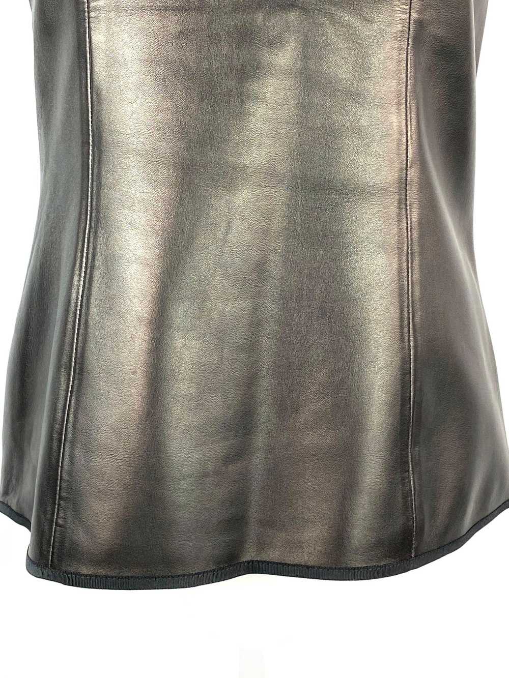 THE ROW Black Lambskin Leather Sleeveless Top Siz… - image 8