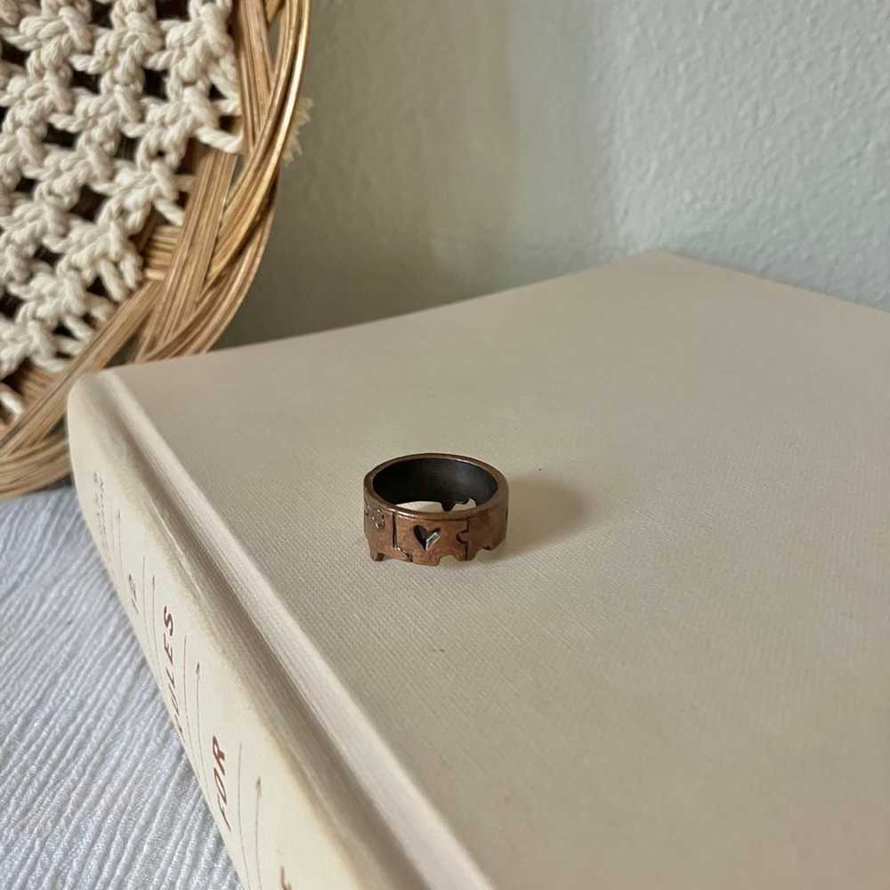 We Fit Copper Puzzle Ring Band Vintage Gold Brown… - image 11