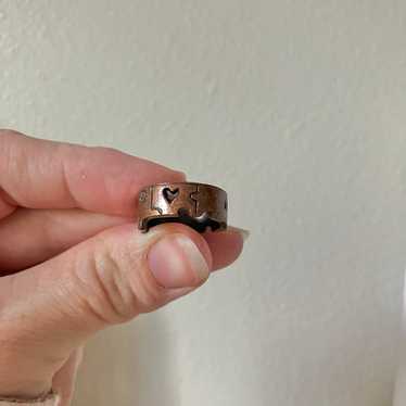 We Fit Copper Puzzle Ring Band Vintage Gold Brown… - image 1