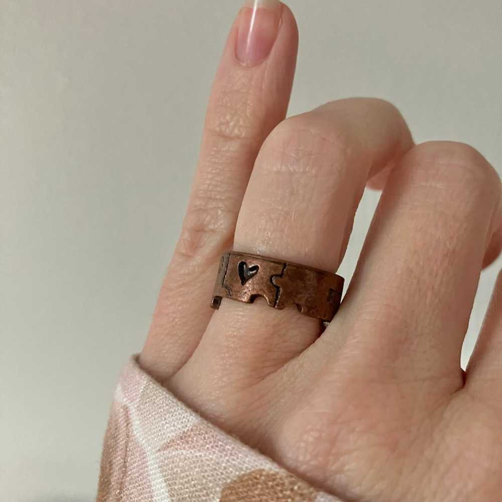 We Fit Copper Puzzle Ring Band Vintage Gold Brown… - image 3