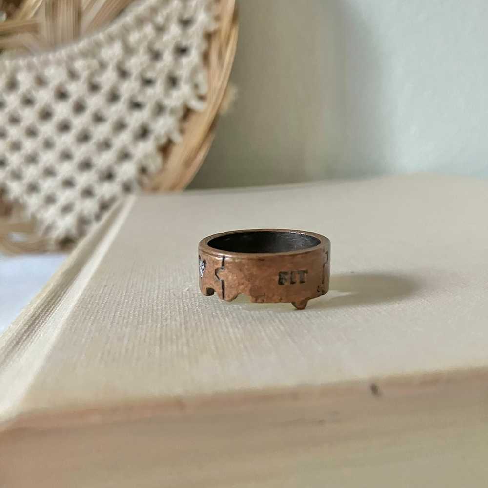 We Fit Copper Puzzle Ring Band Vintage Gold Brown… - image 5