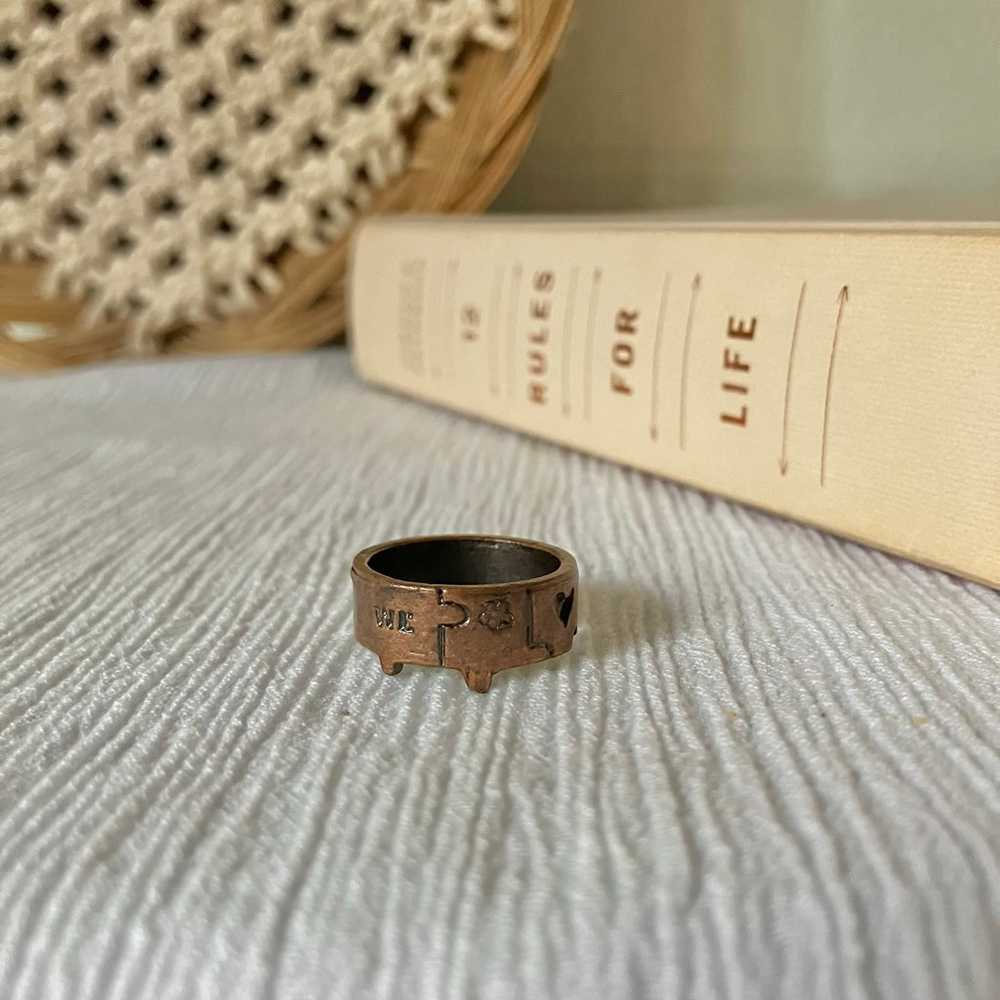 We Fit Copper Puzzle Ring Band Vintage Gold Brown… - image 7