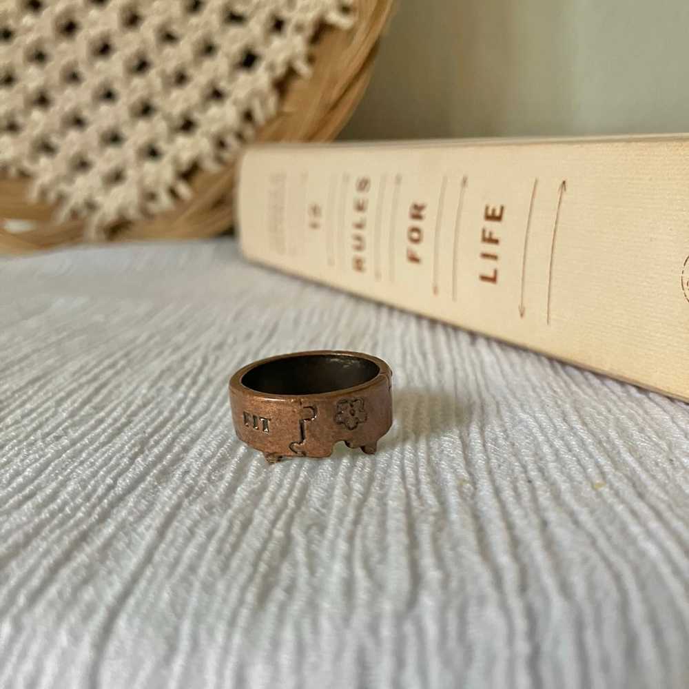 We Fit Copper Puzzle Ring Band Vintage Gold Brown… - image 8