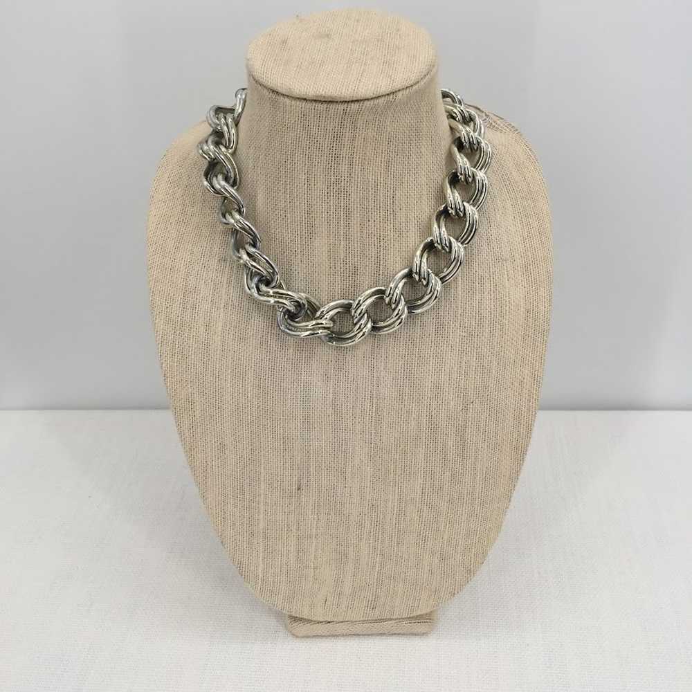 Vintage Fashion Necklace  CHUNKY LINKS 1980s shor… - image 1