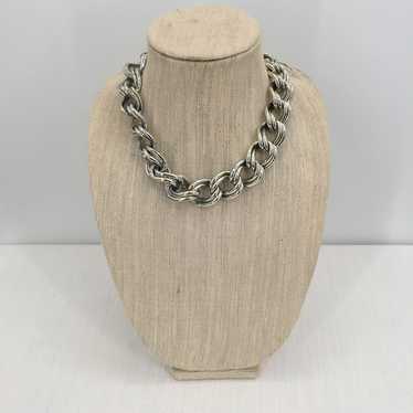 Vintage Fashion Necklace  CHUNKY LINKS 1980s shor… - image 1