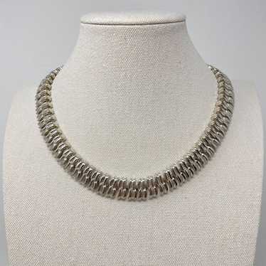 Vintage Silver Tone Link Chain Necklace MCM Mid C… - image 1