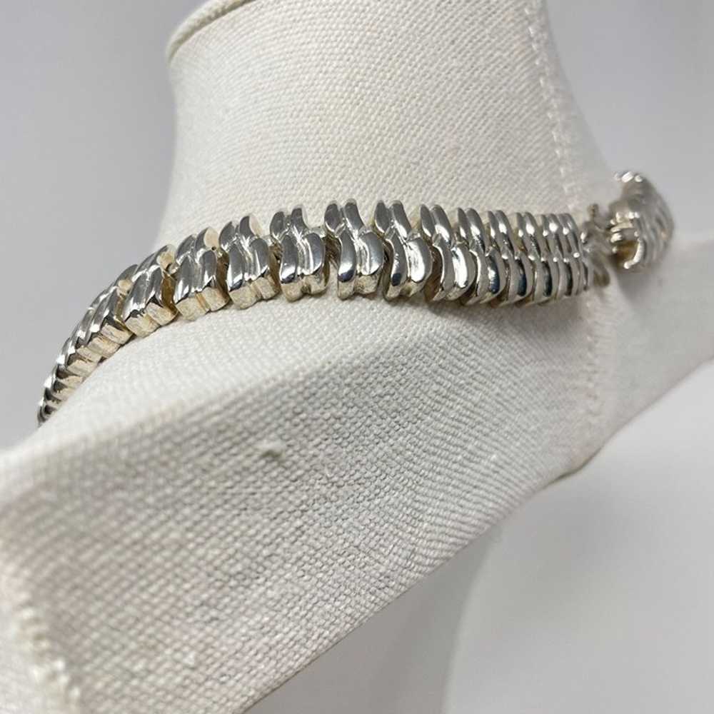 Vintage Silver Tone Link Chain Necklace MCM Mid C… - image 5