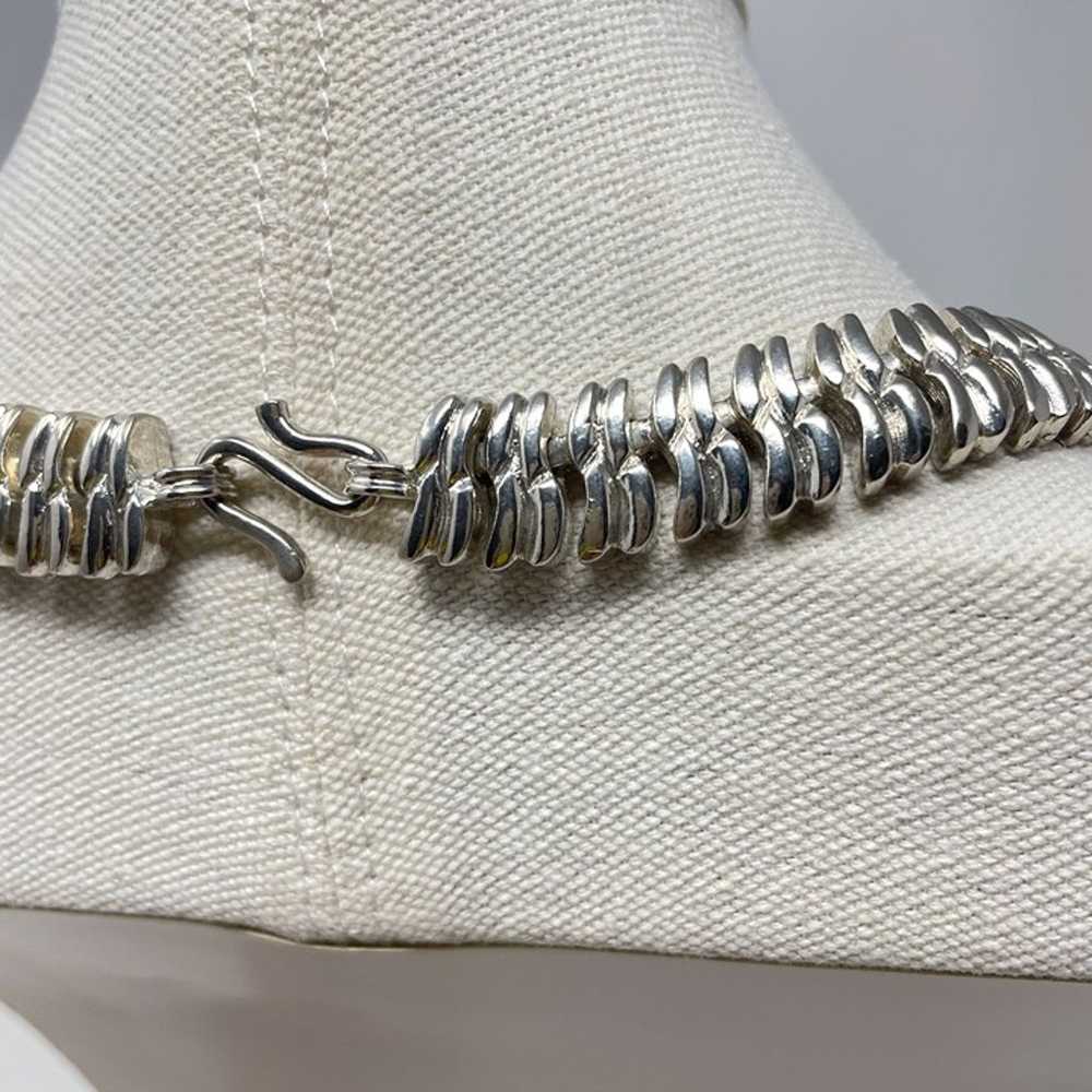 Vintage Silver Tone Link Chain Necklace MCM Mid C… - image 7