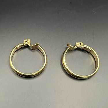 Monet Clip-On Earrings Vintage Gold Tone Clip On … - image 1