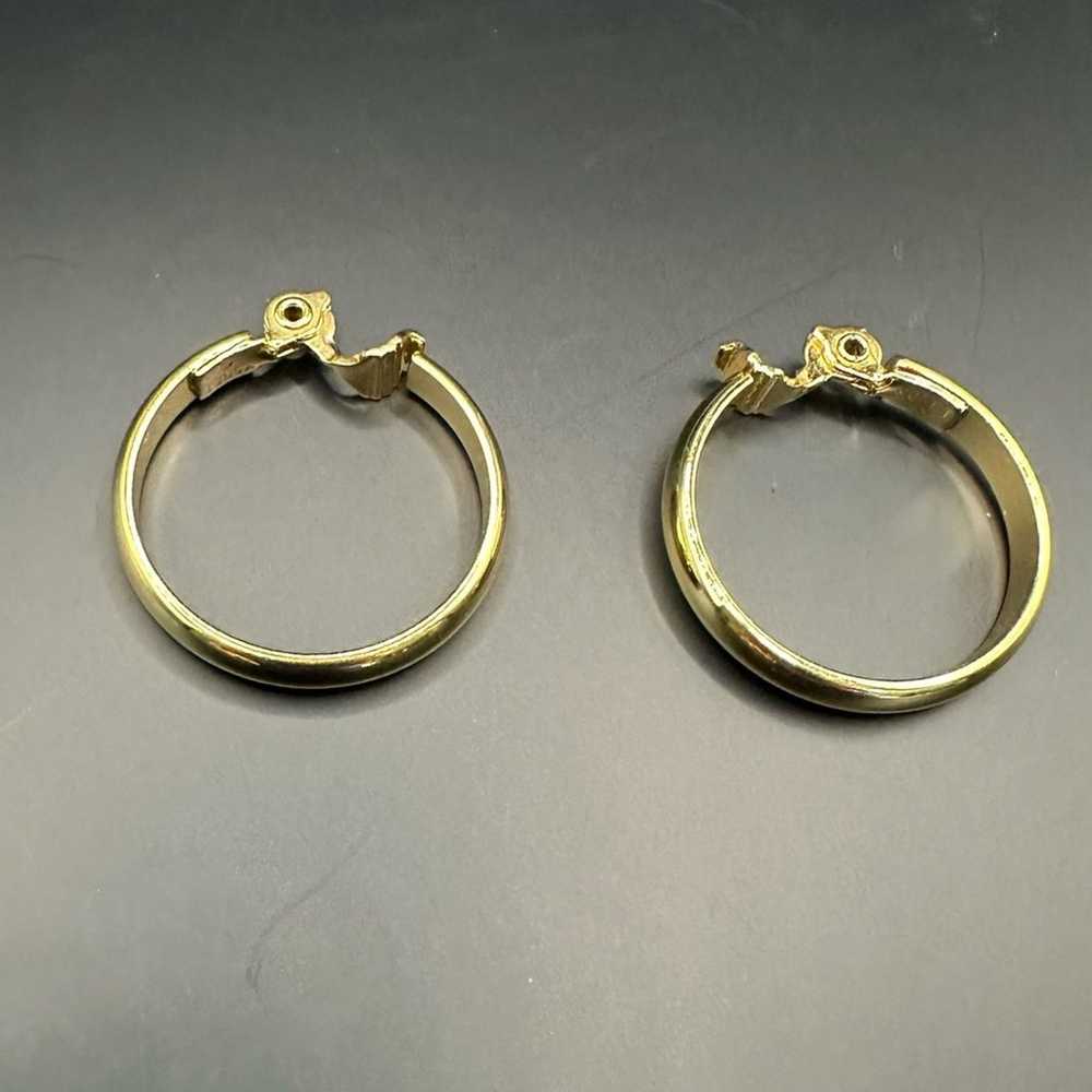 Monet Clip-On Earrings Vintage Gold Tone Clip On … - image 7