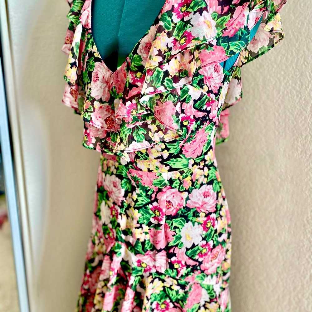 PINK FLORAL WAYF RUFFLED TIERED DRESS S - image 5