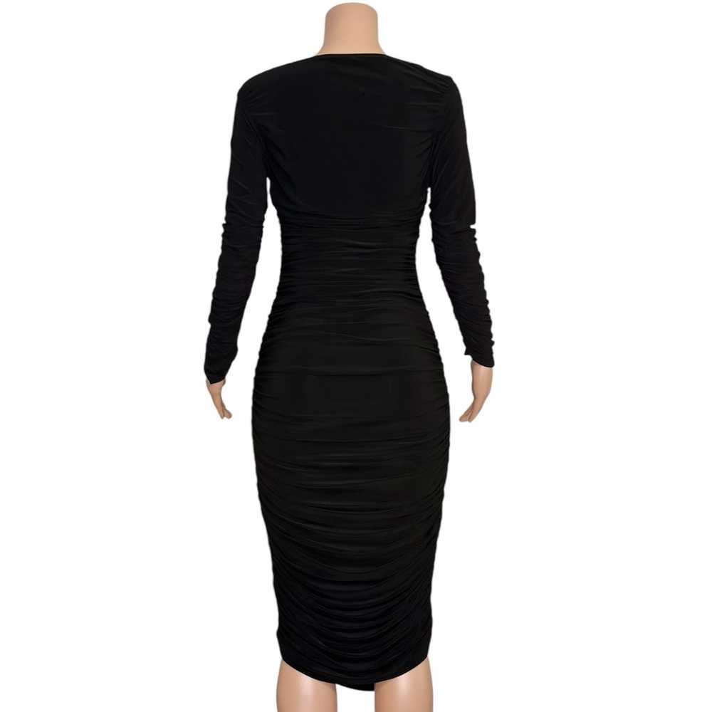 NORMA KAMALI Tara Long-Sleeve Deep-V Ruched Stret… - image 11