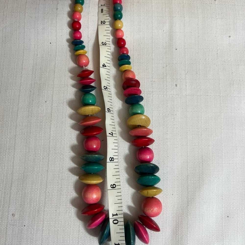 Vintage Wooden bead Necklace - image 3