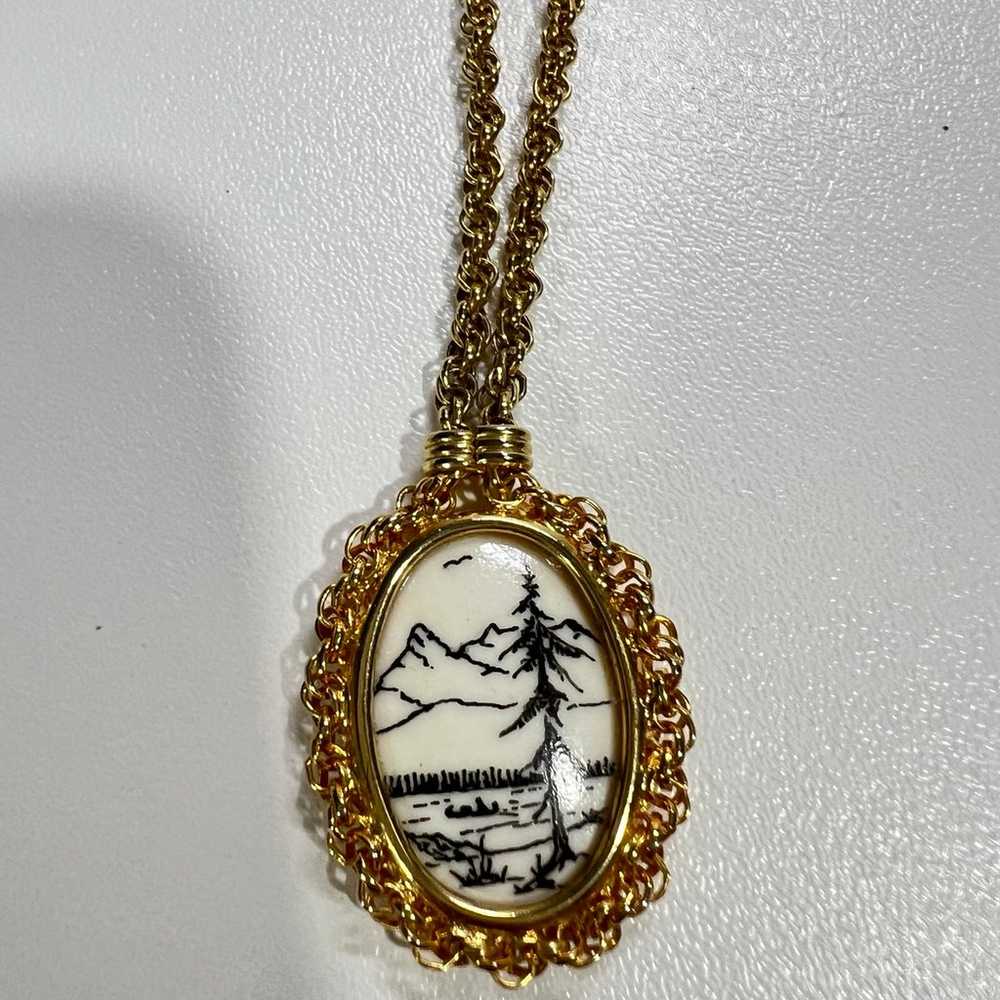 Vintage Rare  Necklace Romance Clear  Pendant  Ne… - image 4