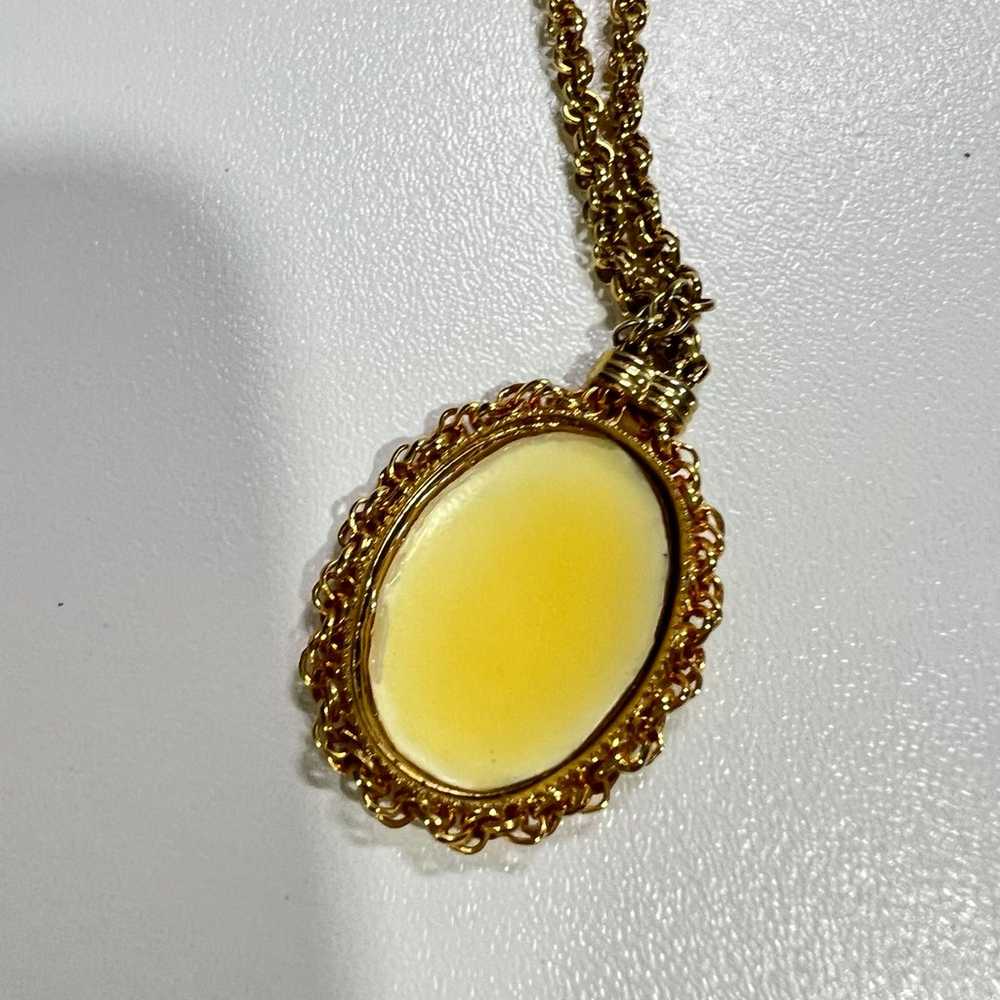 Vintage Rare  Necklace Romance Clear  Pendant  Ne… - image 5