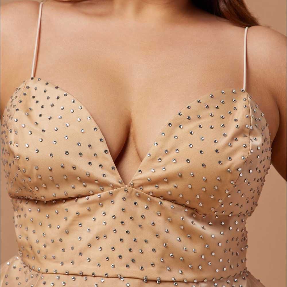 Plus size rhinestone nude dress 2x - image 1