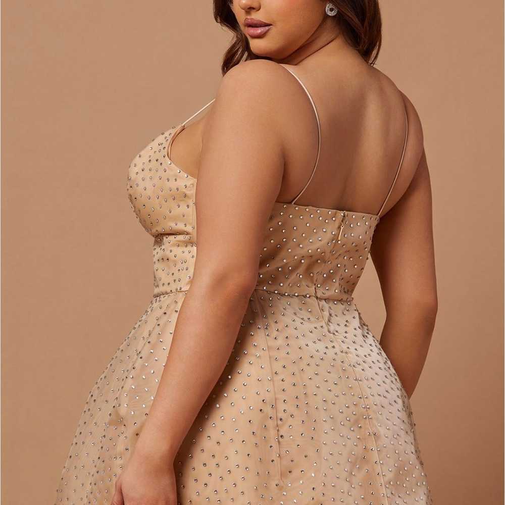 Plus size rhinestone nude dress 2x - image 4