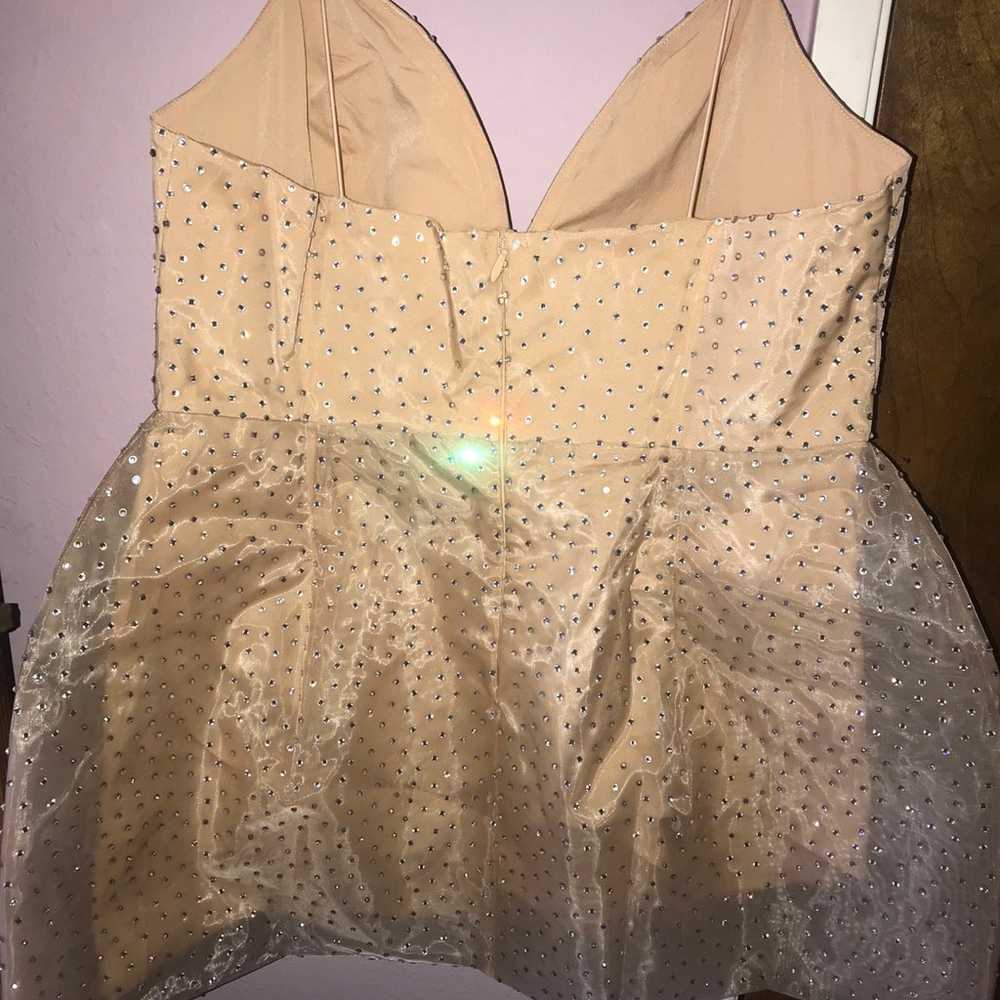 Plus size rhinestone nude dress 2x - image 7