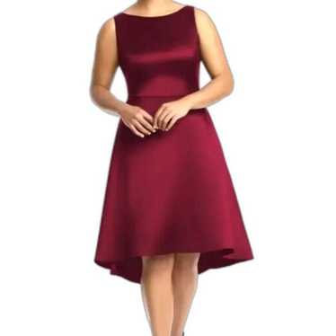 Alfred Sung D760 Burgundy Red Off Shoulder Satin Twill Dress Womens deals Size 14 NWOT