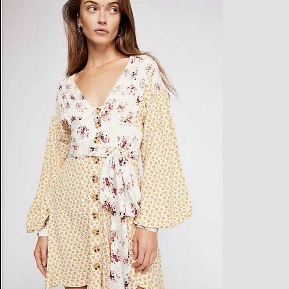 Free People Wonderland Floral Babydoll Mini Dress - image 2