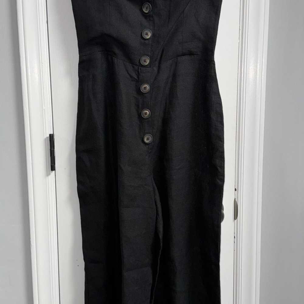 REFORMATION Womens’ Black 100% Linen Jumpsuit Rom… - image 1