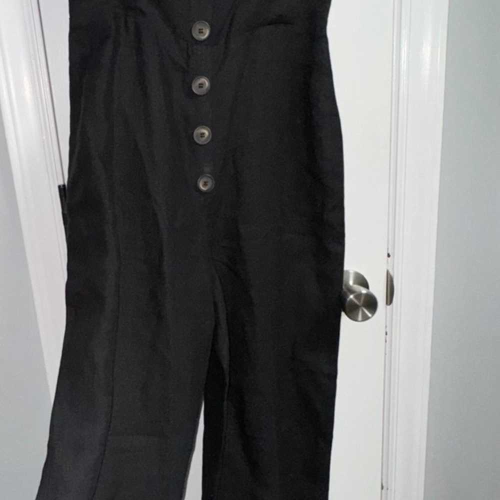 REFORMATION Womens’ Black 100% Linen Jumpsuit Rom… - image 2