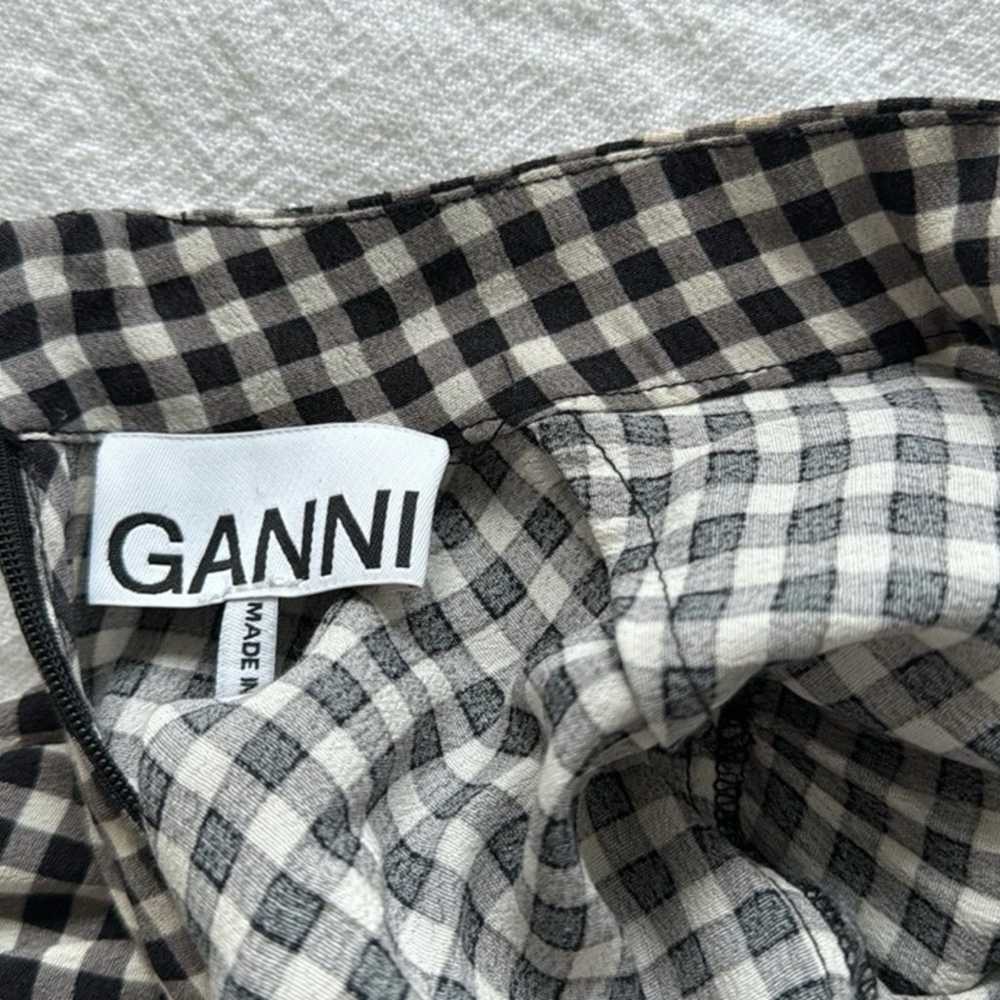 Ganni Gingham Print Crepe Dress - image 12