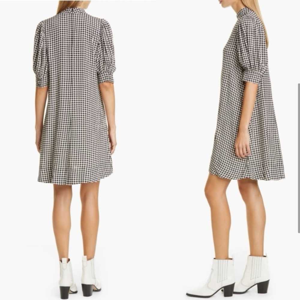 Ganni Gingham Print Crepe Dress - image 3