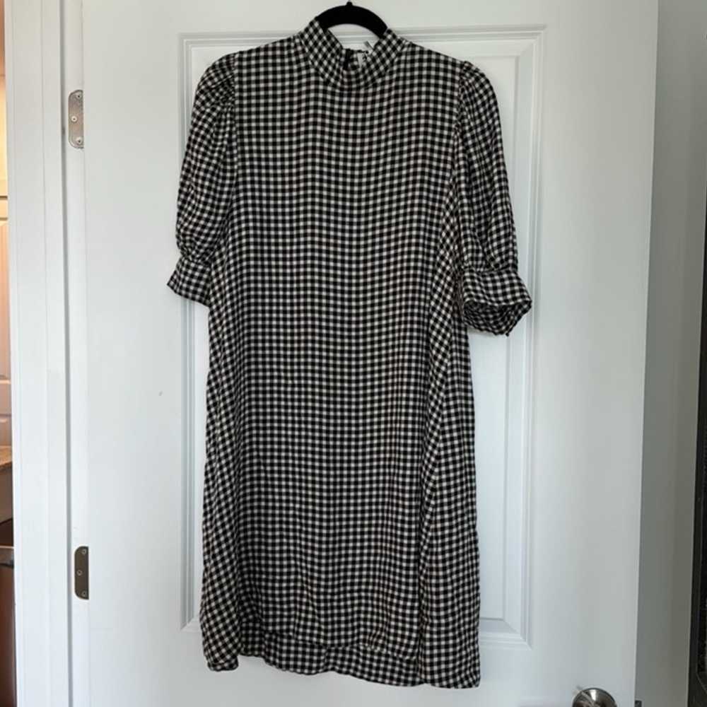 Ganni Gingham Print Crepe Dress - image 5