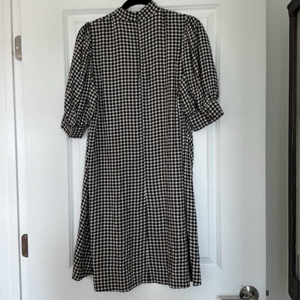 Ganni Gingham Print Crepe Dress - image 9