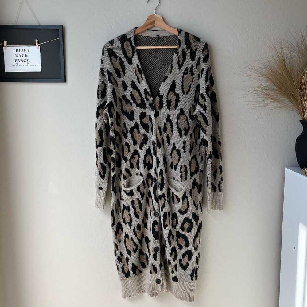 R13 R13 Sweater Cashmere Leopard Print Long Duste… - image 2