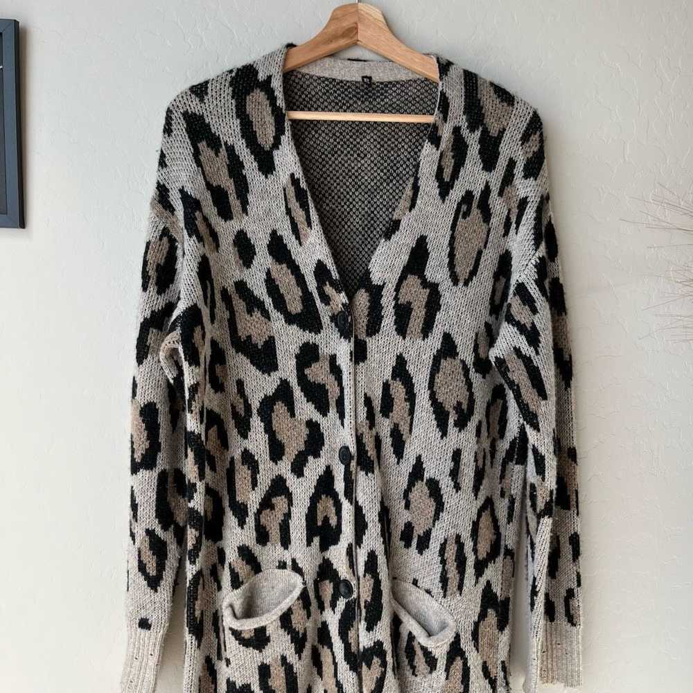 R13 R13 Sweater Cashmere Leopard Print Long Duste… - image 3