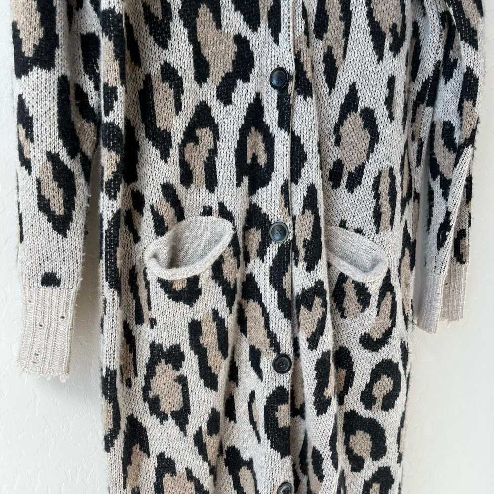 R13 R13 Sweater Cashmere Leopard Print Long Duste… - image 4