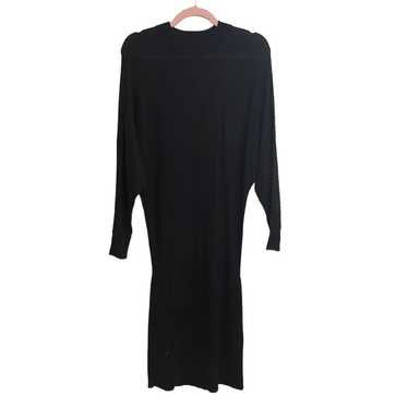 Whistles Black Wool Silk Blend Midi Sweater Dress… - image 1