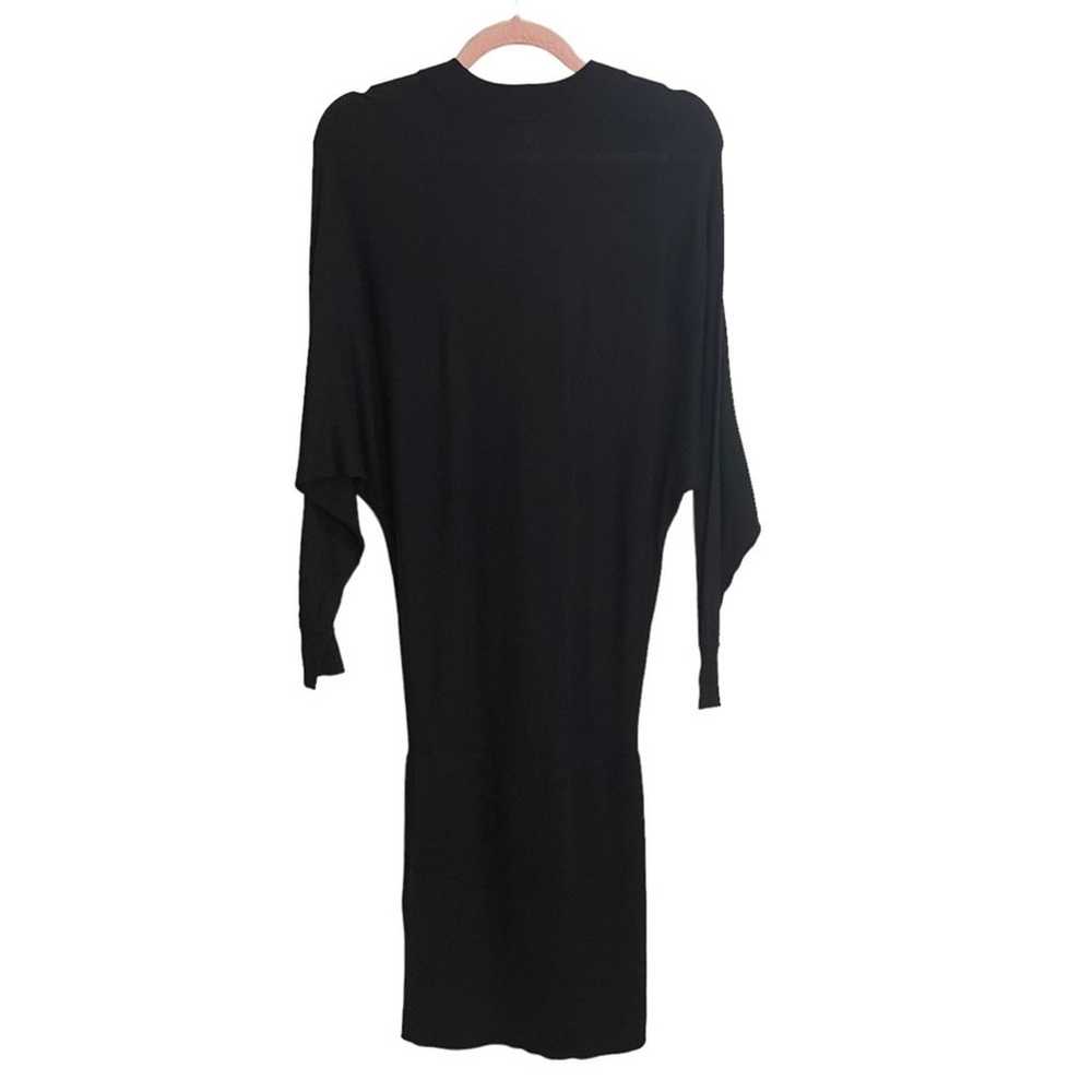 Whistles Black Wool Silk Blend Midi Sweater Dress… - image 2