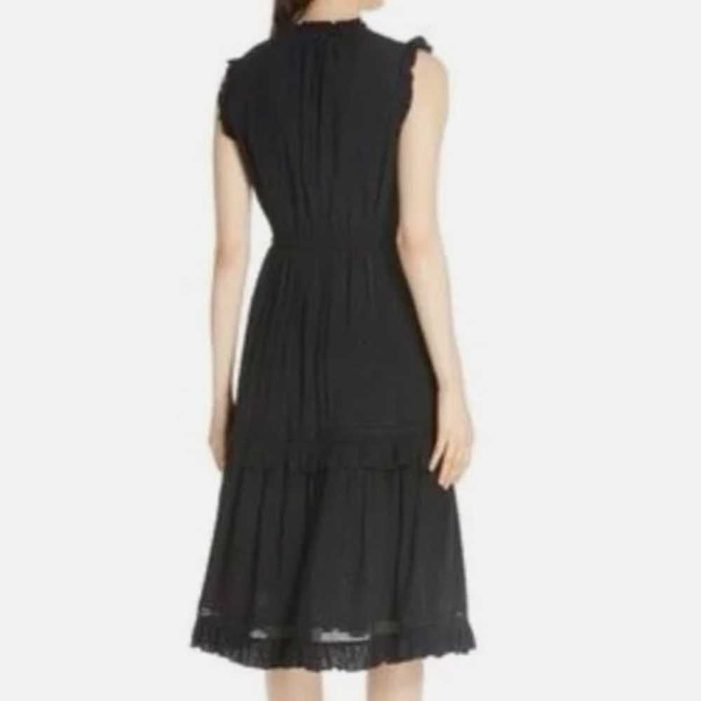 Kate Spade Swiss Dot Black Sleeveless Ruffle Midi… - image 2