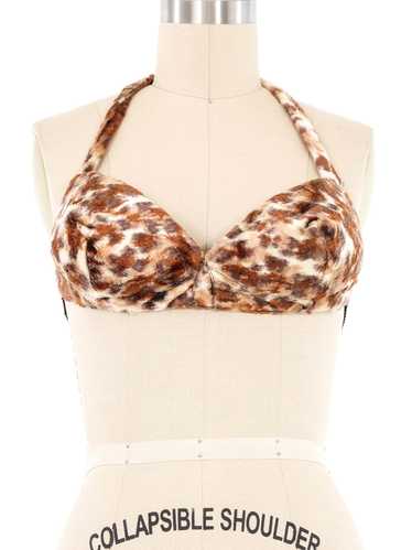 1970s Fredericks Fuzzy Leopard Bikini