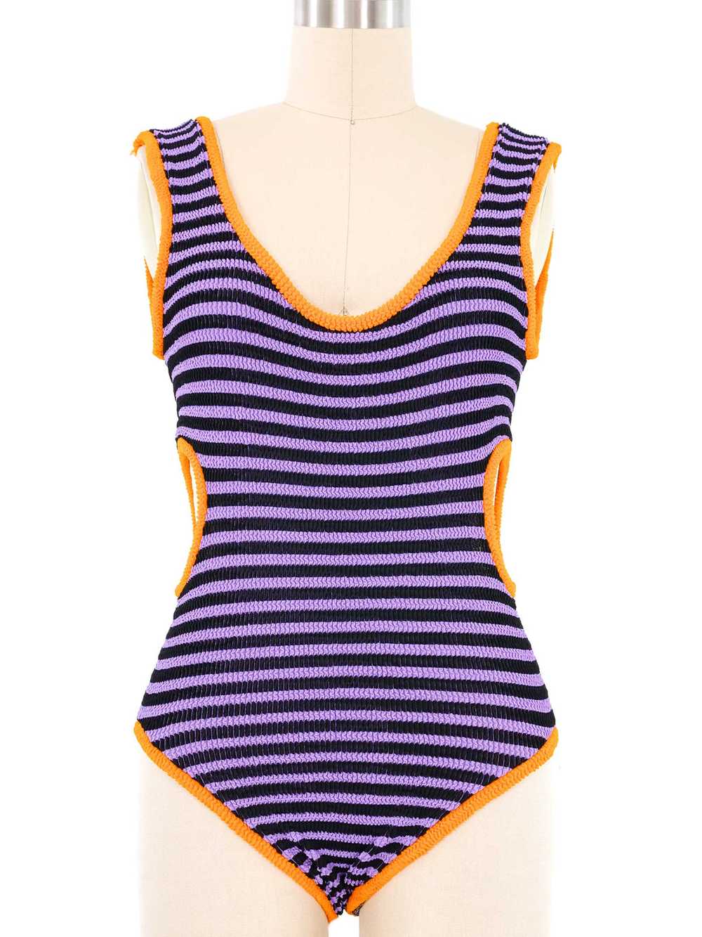 Liza Bruce Cutout Striped Swimsuit - image 1